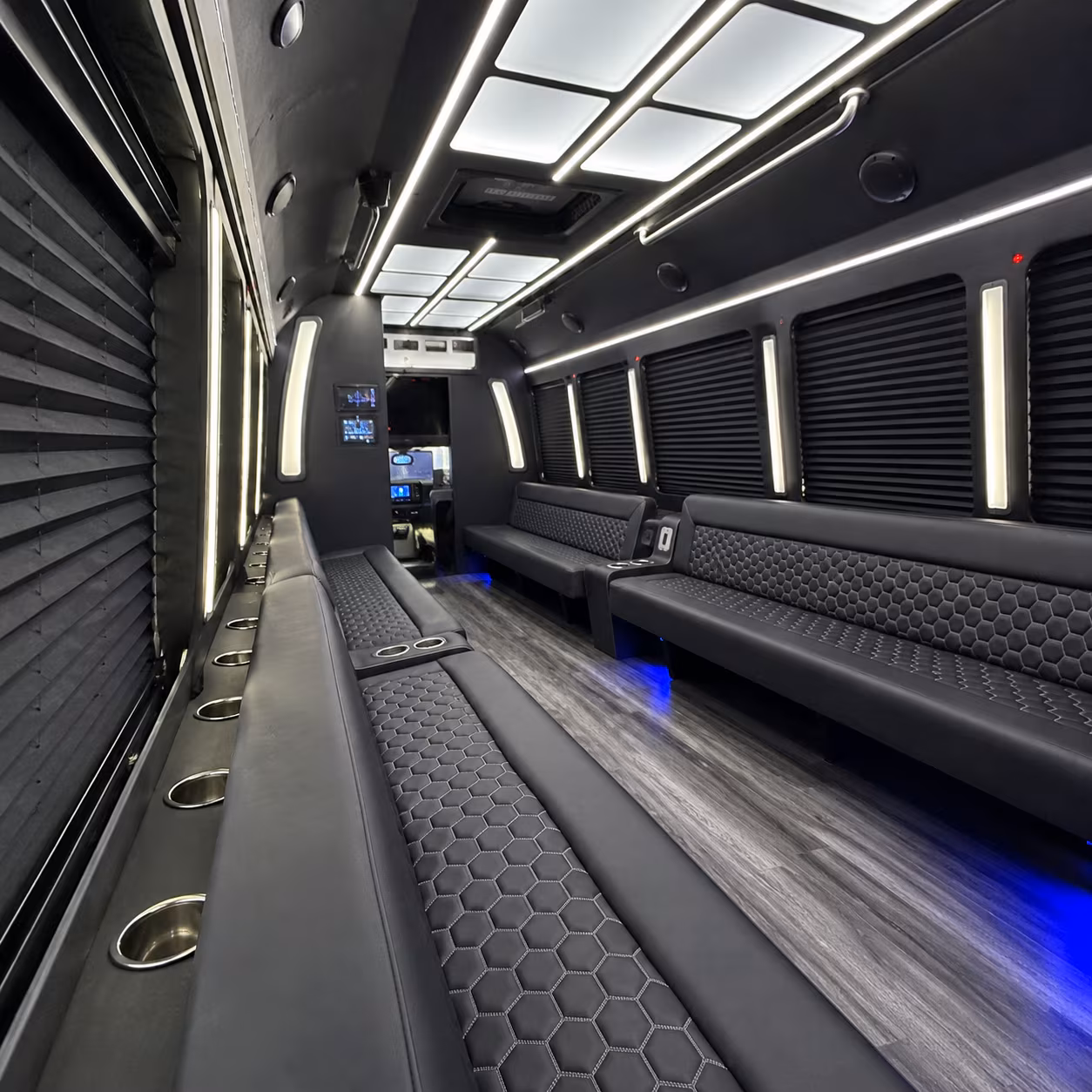 san rafael party bus rental interior